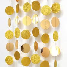 4m Gold Glitter Circle Garland decoration
