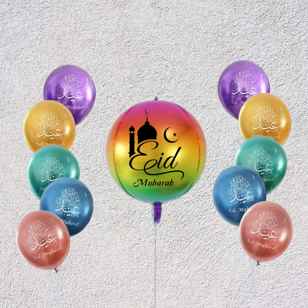 Colorful eid celebration balloons eid mubarak Helium bunch