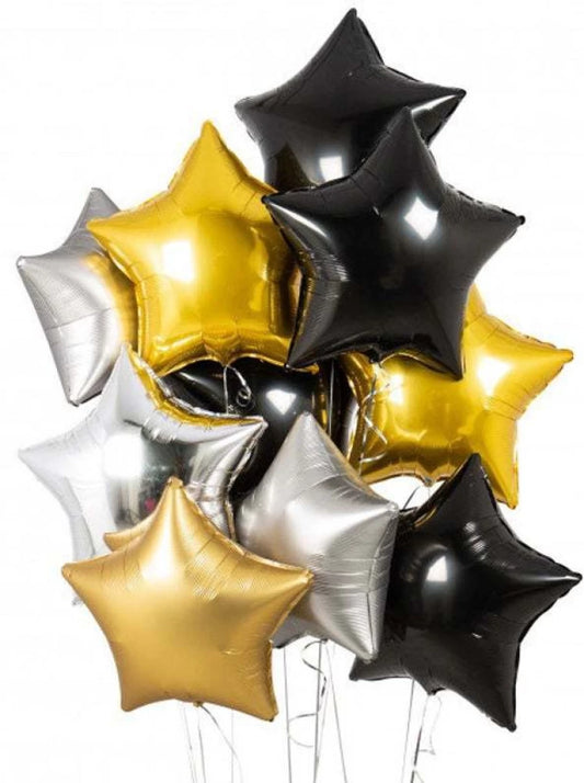10 star foil balloons
