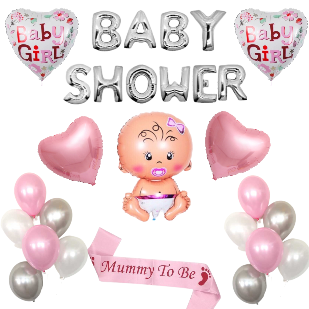 Baby shower Pink silver theme