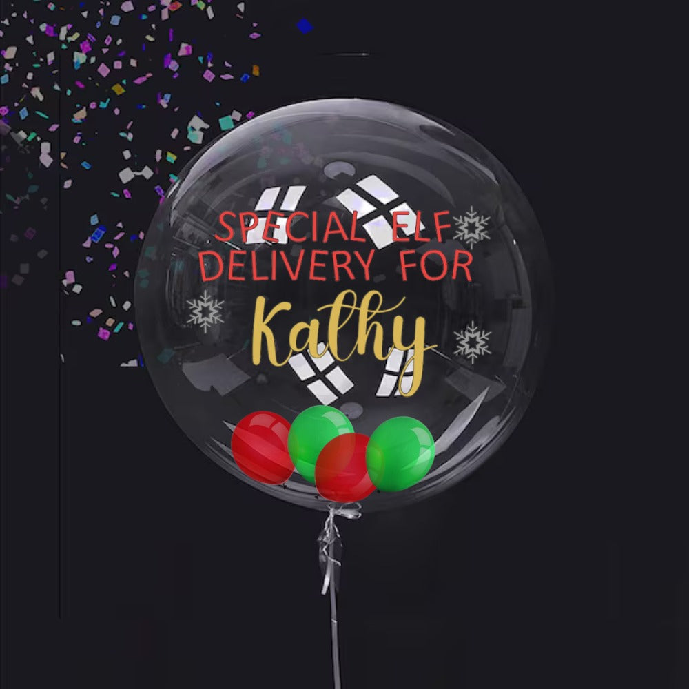 Personalized Bobo Balloon for Festive Season Elf Delivery with Name