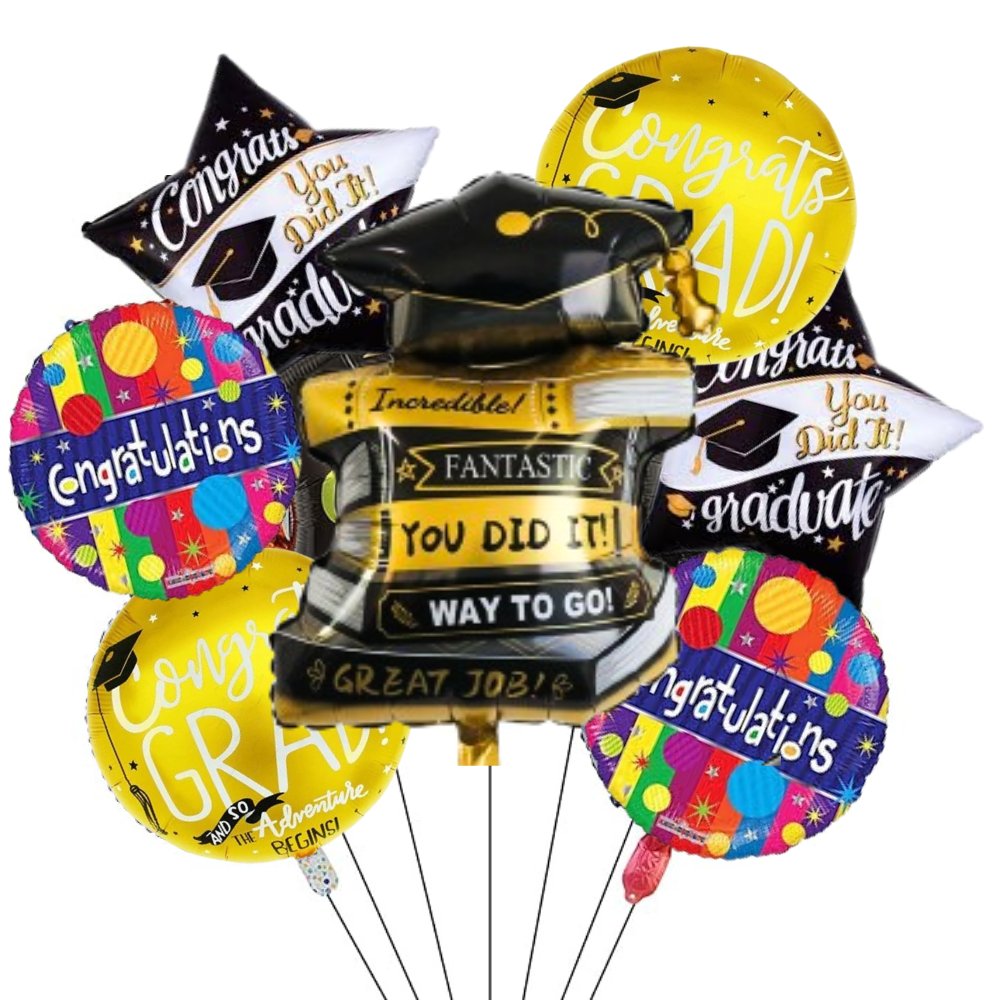congratulation graduation helium bunch - 7 pcs foil