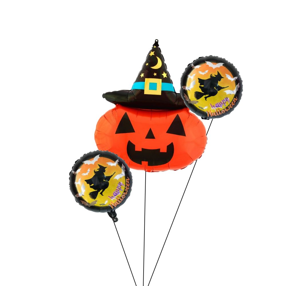 Trio Pumpkin Helium Bunch