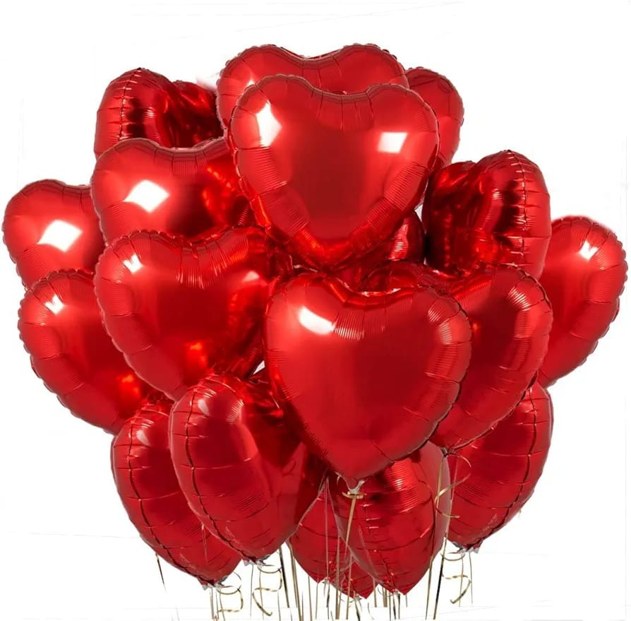Red Heart Foil Balloons 18 Inches