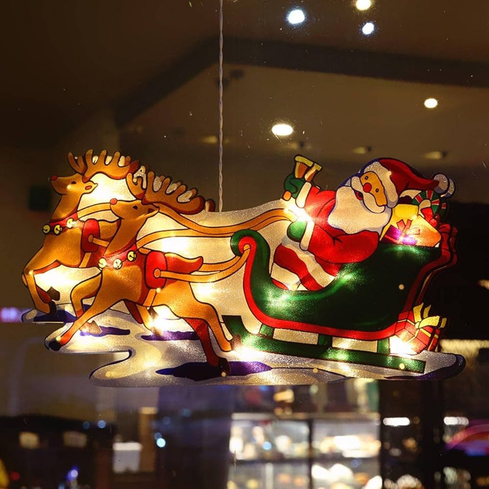 Christmas Hanging Ornament Light Up - Santa Sledge ( Batteries Not Included)