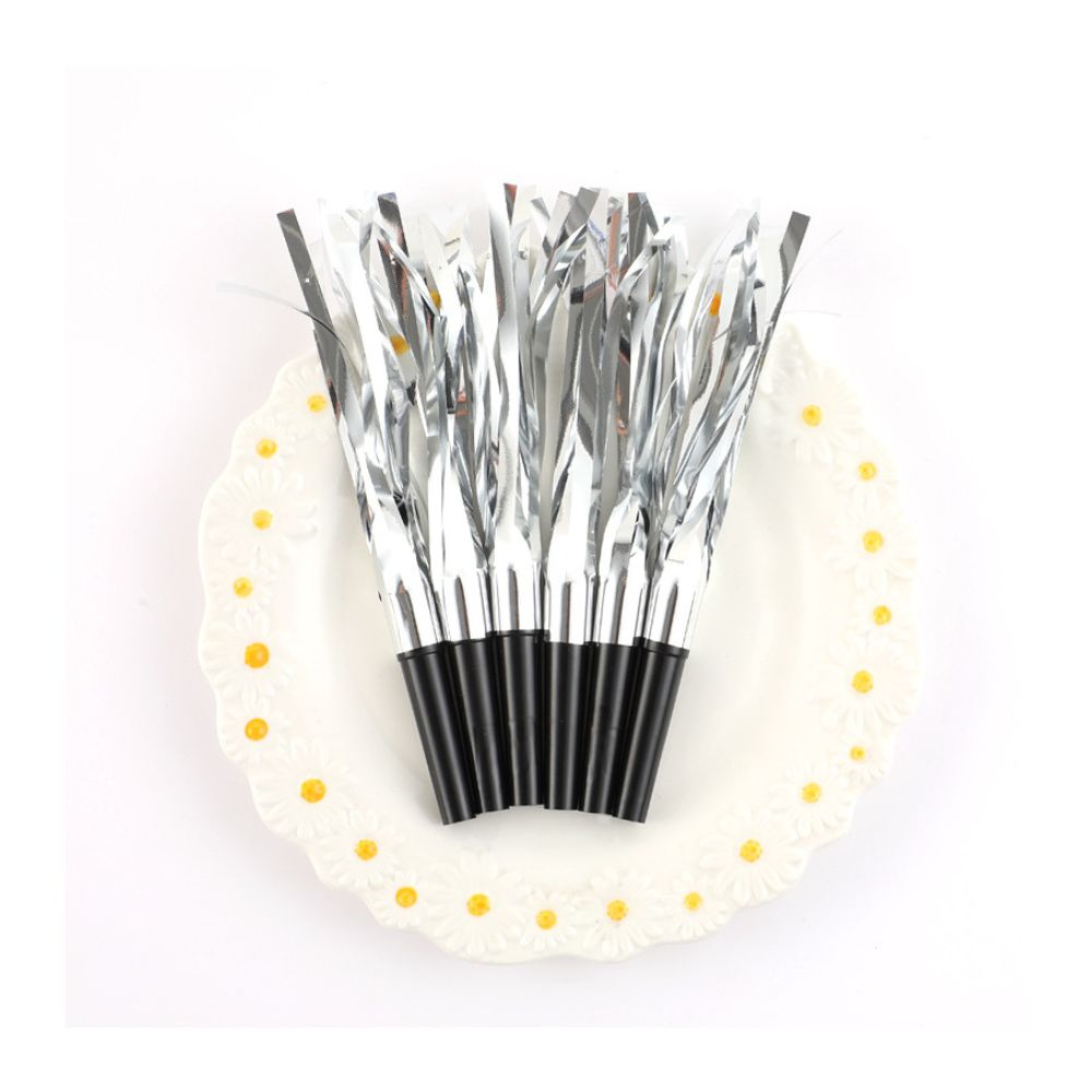 6 PCS Party Blowers Whistles - Silver New Year