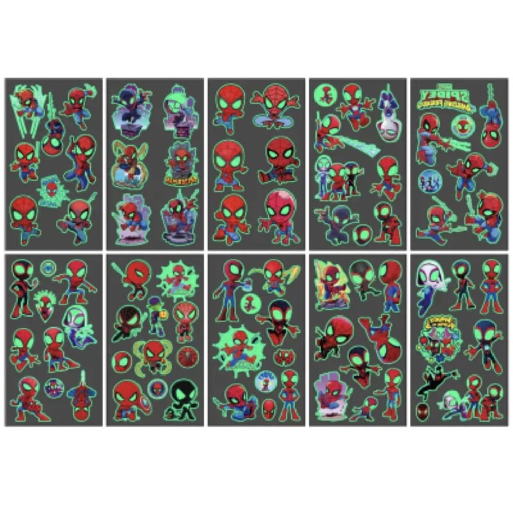 Glow in The Dark Spiderman Tattoos
