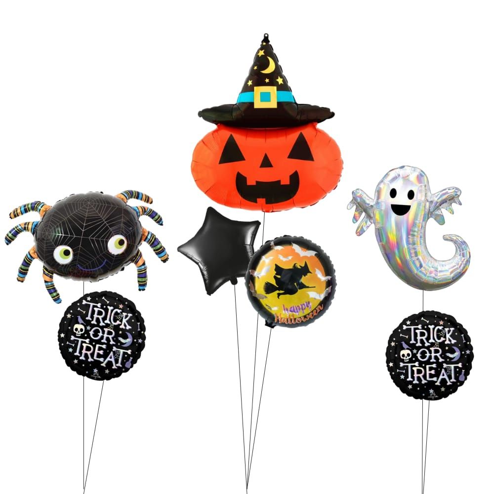 Pumpkin Spider Helium Bunch