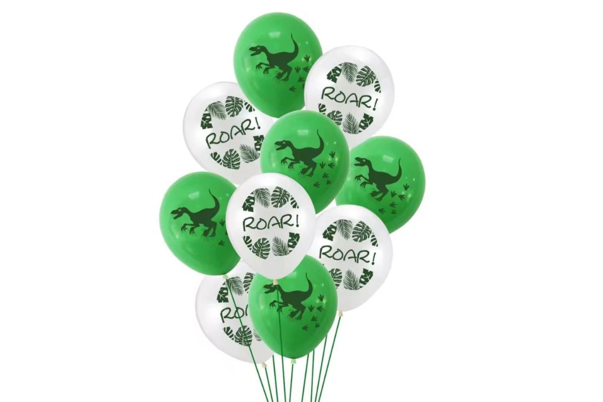 Dinosaur Printed Helium Balloons - Roar Dino Balloons 10pcs