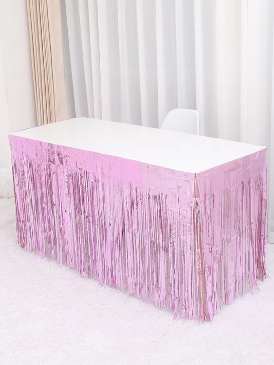pink foil Table skirts