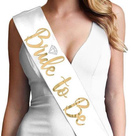 Bridal Shower Party Sash - bride to be gold
