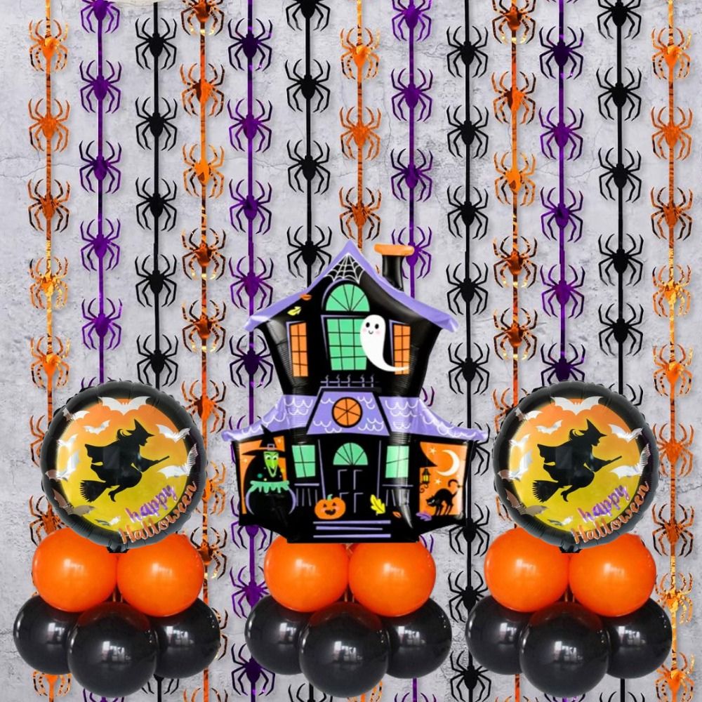 Witch House Air Filled Decoration with 2 Curtain