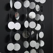 4m Silver Glitter Circle Garland decoration