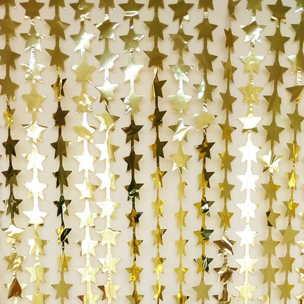 2*1M Backdrop Curtain foil  - gold star