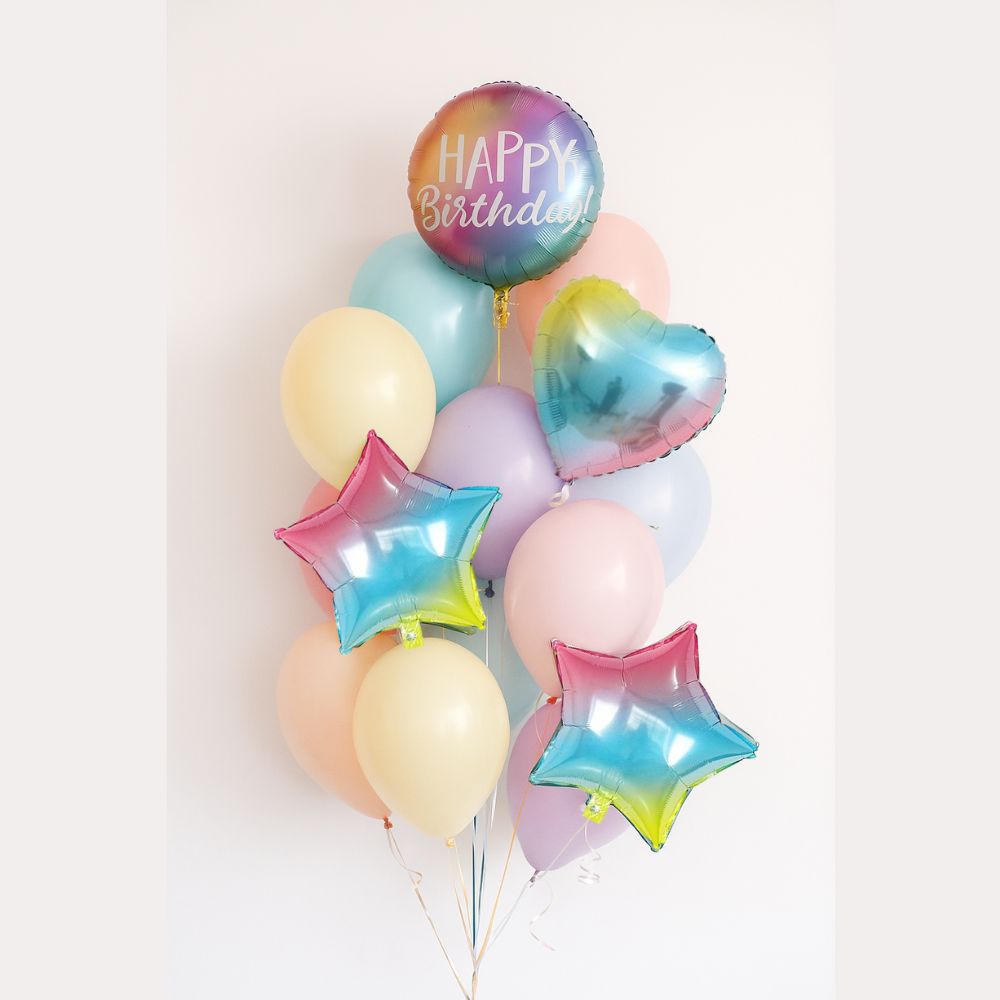 Pastel Birthday Helium Bunch