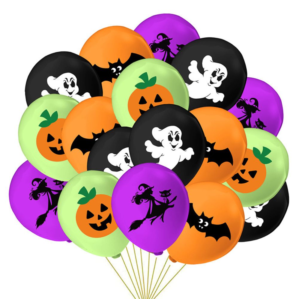 12 Pcs Multi Color Spooky Balloons