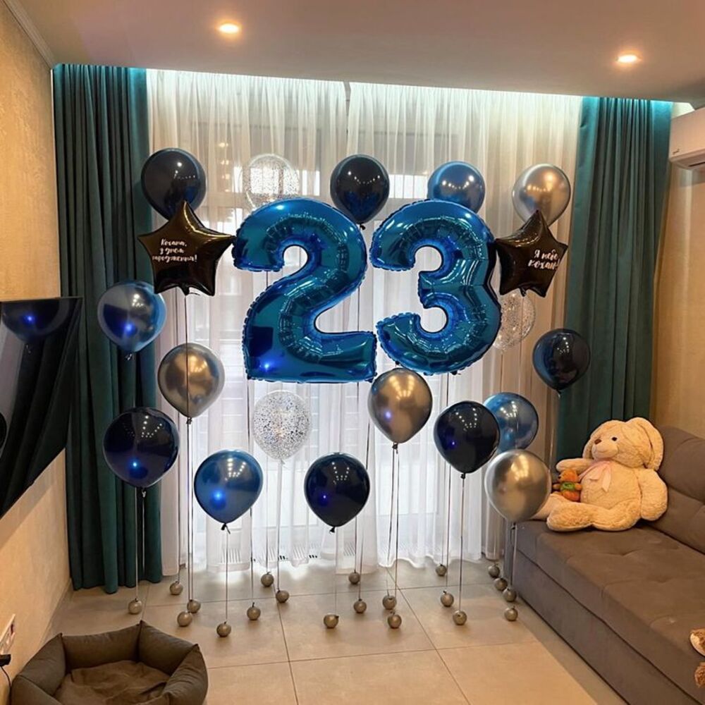 Helium Digits Balloon Decoration With Personalization