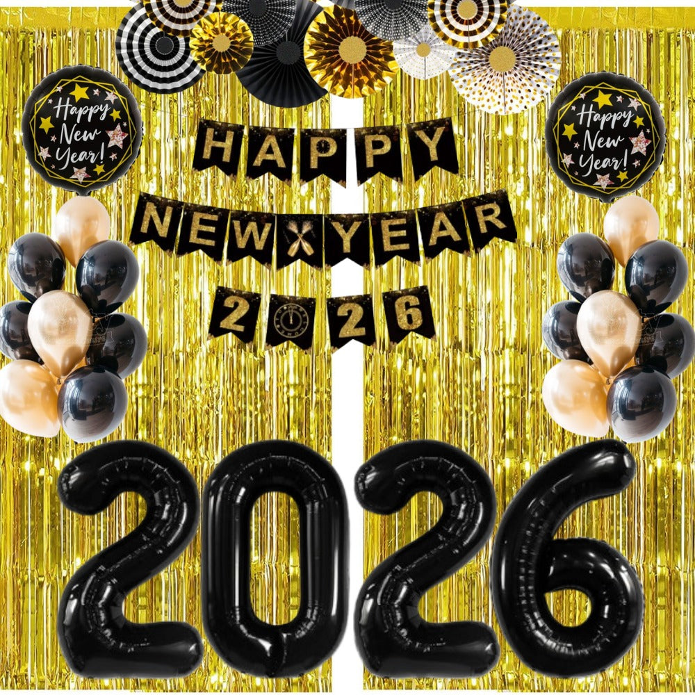 Gold Black New Year Decoration with 40 Inches Huge Digit
