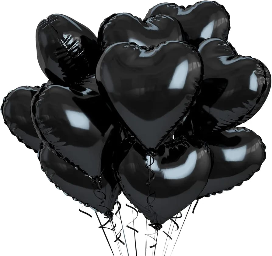 Black Heart Foil Balloons 18 Inches