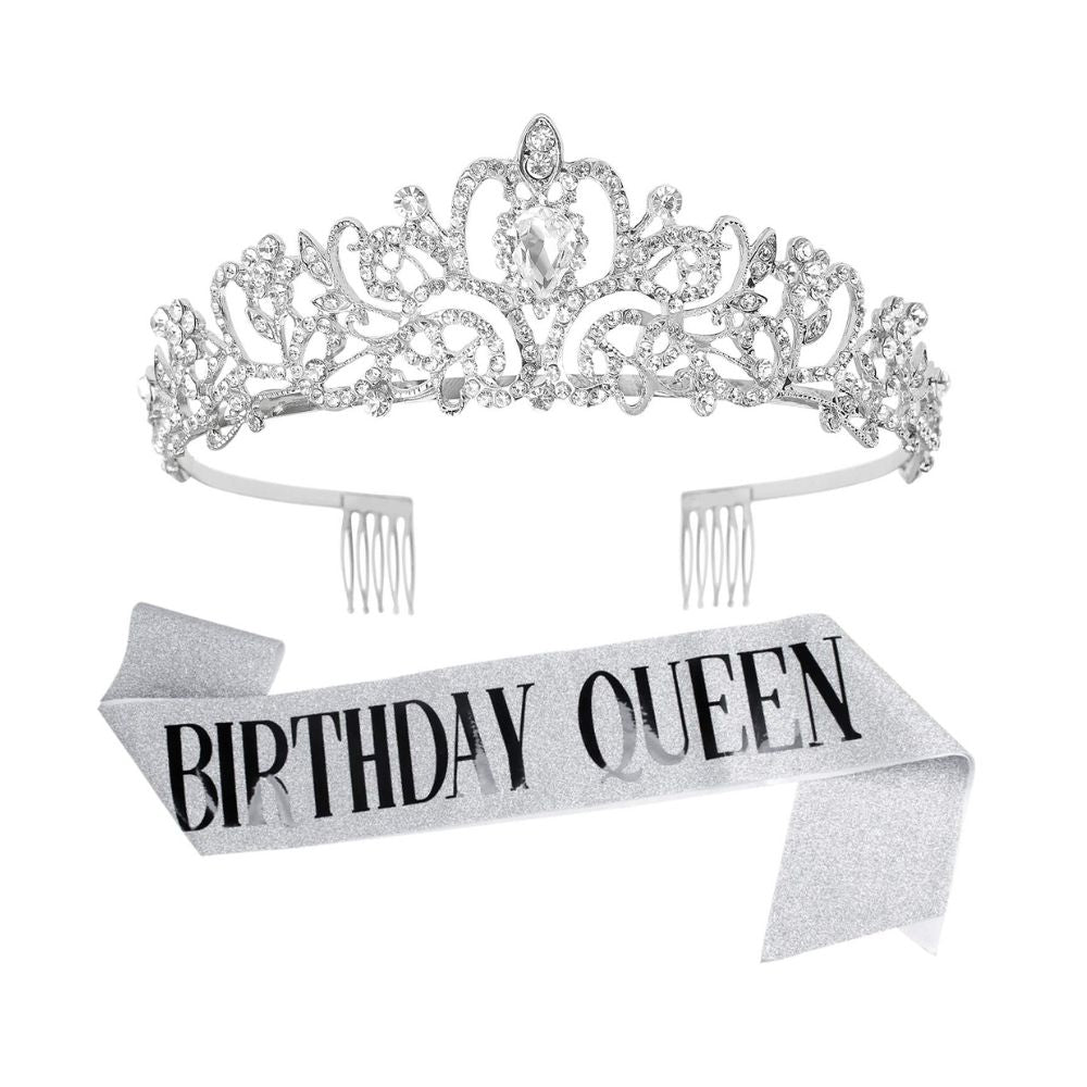 Silver Birthday Queen Sash