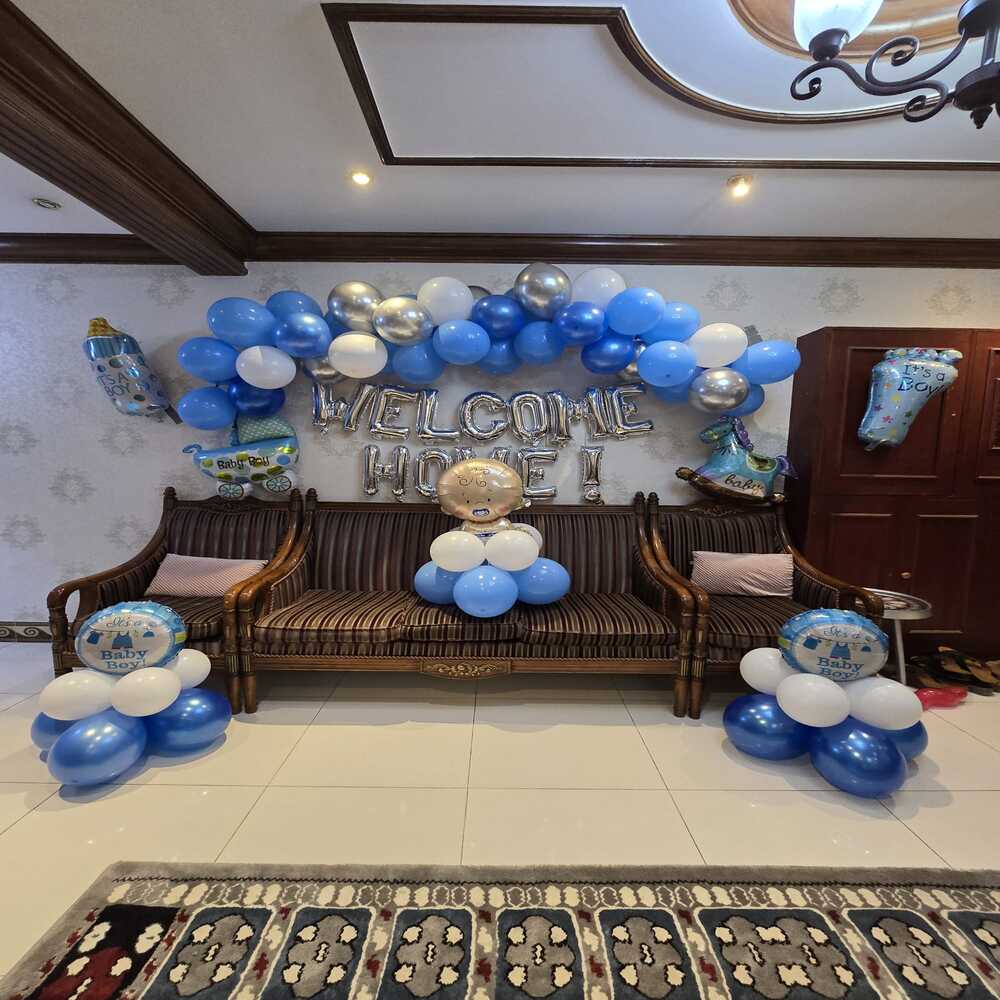 Welcome Home Baby Decoration – Balloon Backdrop Setup