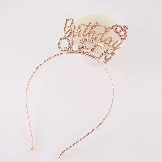 Rosegold birthday queen headband