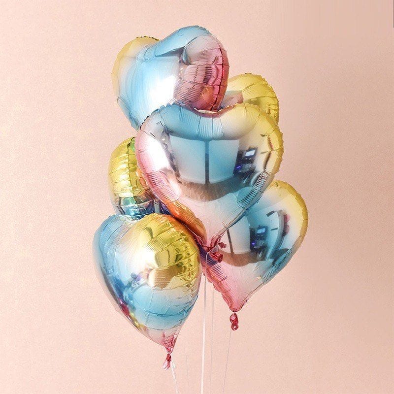 Pastel Heart Foil Balloons 18 Inches