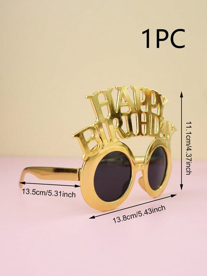 Gold happy birthday eye glass