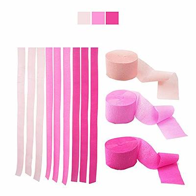 Pink crepe paper streamers