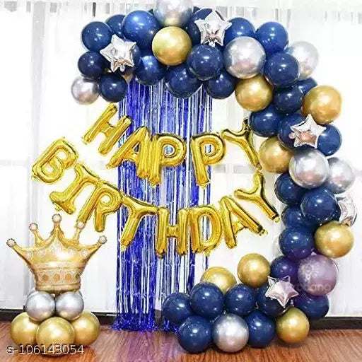 Navy blue Birthday Decoration Set