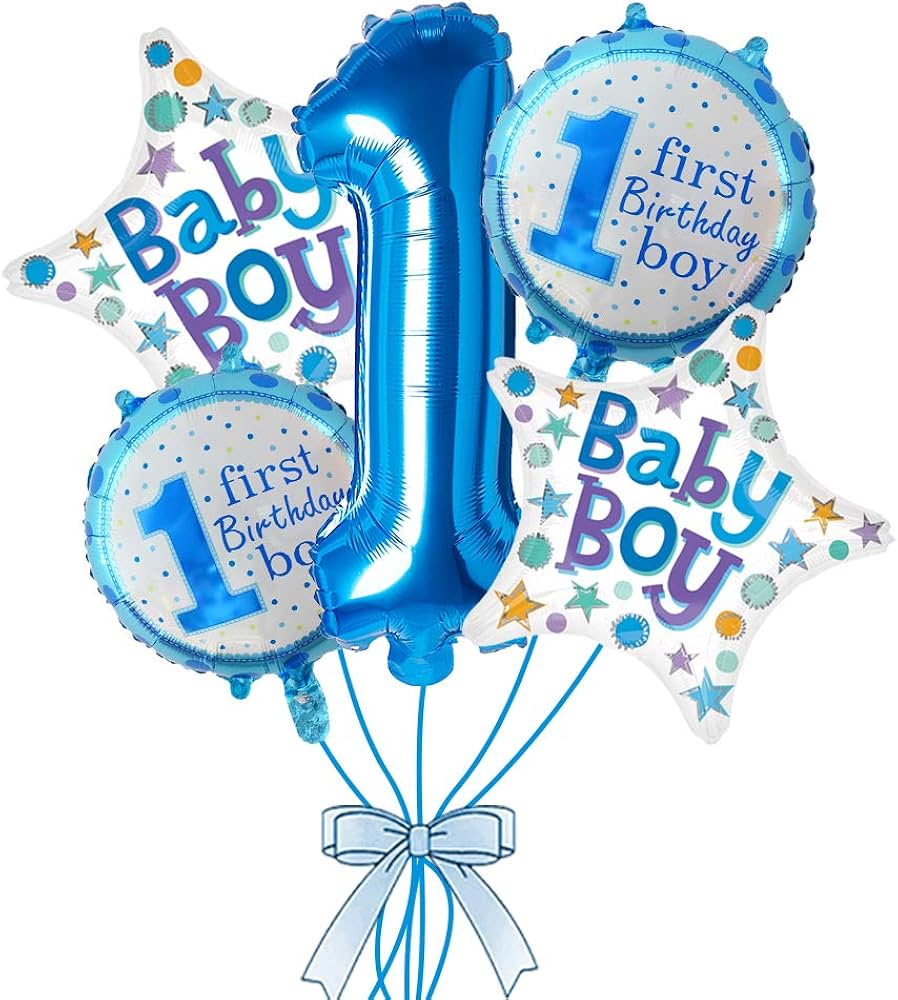 First Birthday Boy Helium Bunch