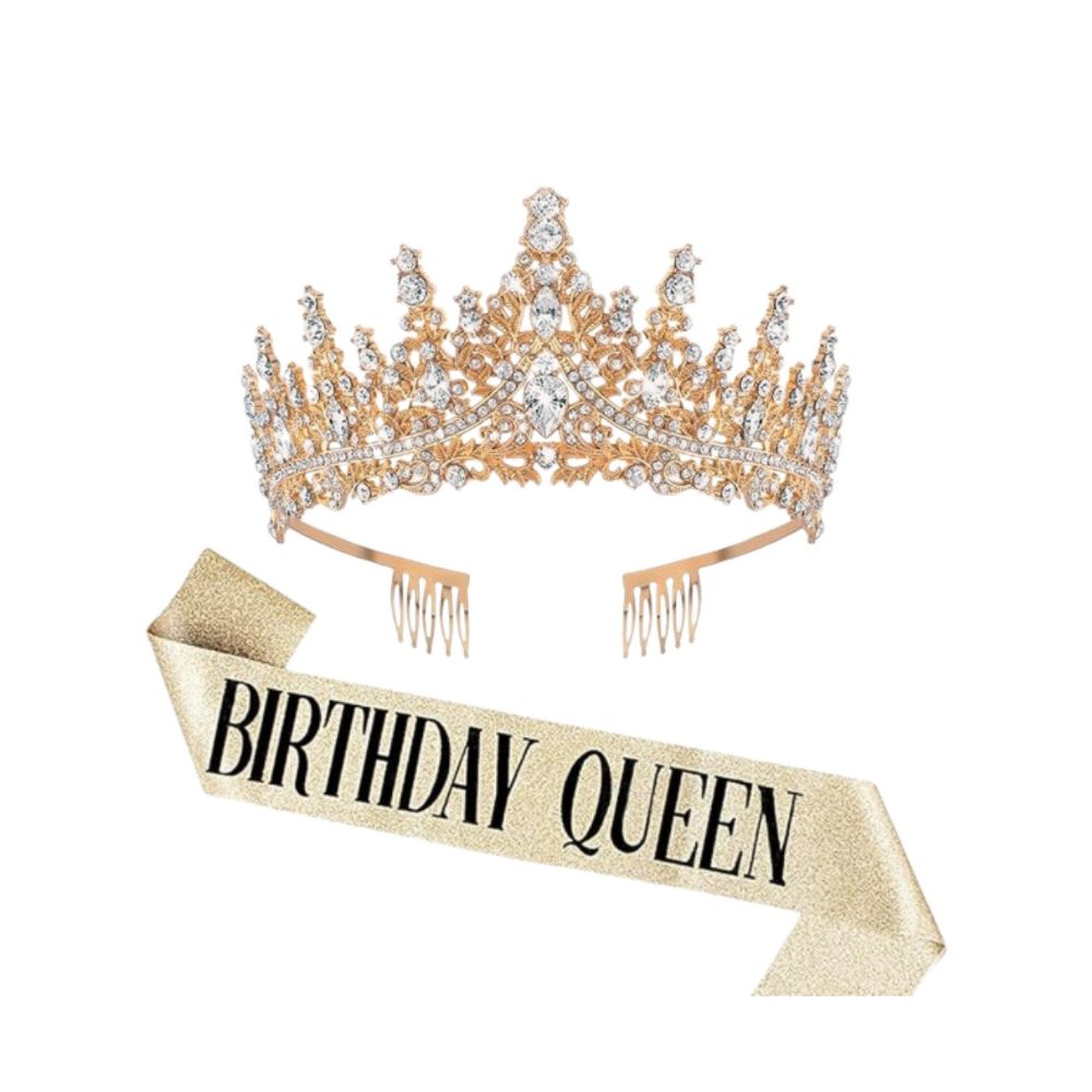 Vintage Queen Crystal Crown Gold Tiaras And Crowns For Birthday