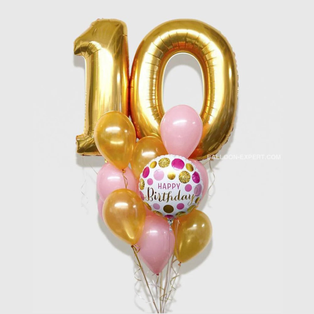 birthday balloon with number helium bunch