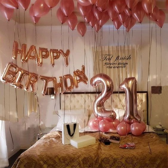Rosegold birthday room surprise kit
