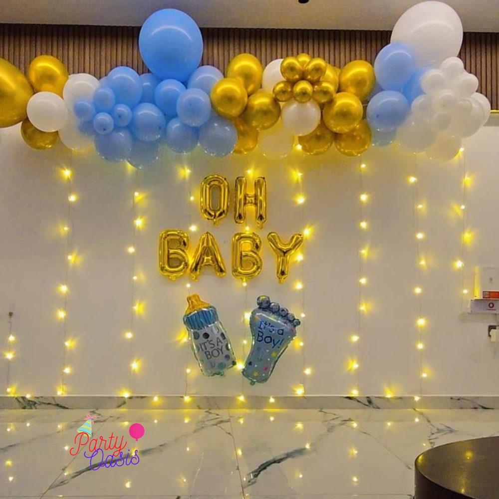 Oh baby balloon garland with light decoration