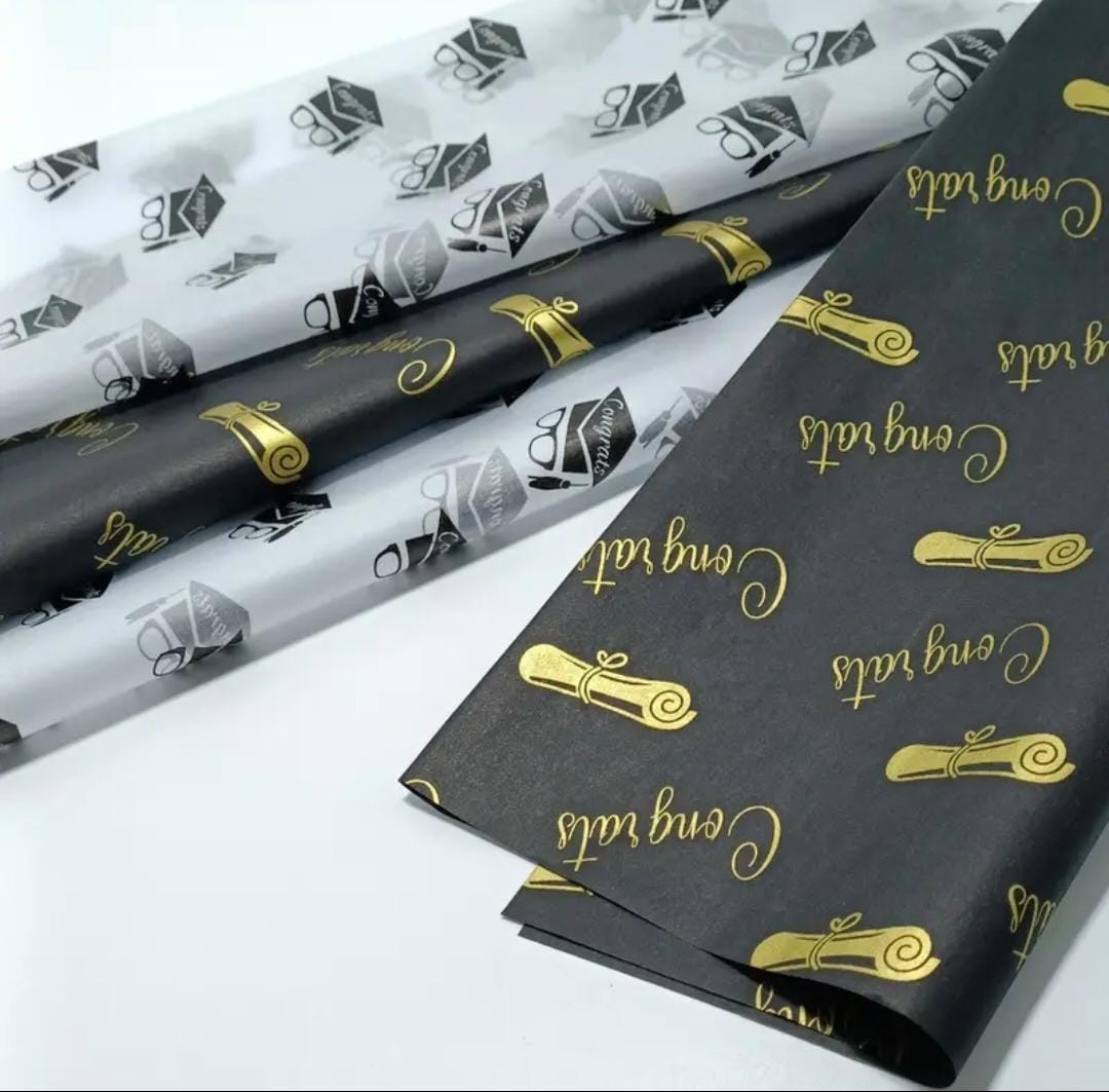 Graduation Gift Wrap Sheet 5 Sheets Assorted