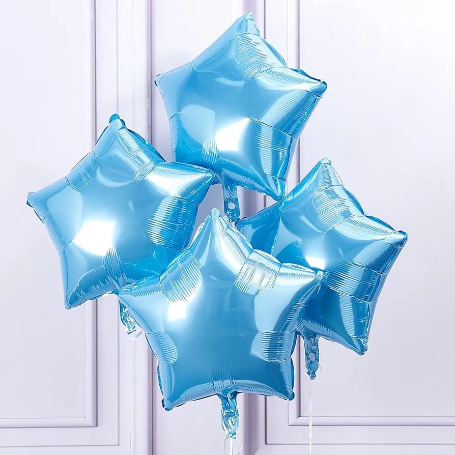 Light Blue Star Foil Balloons 18 Inches