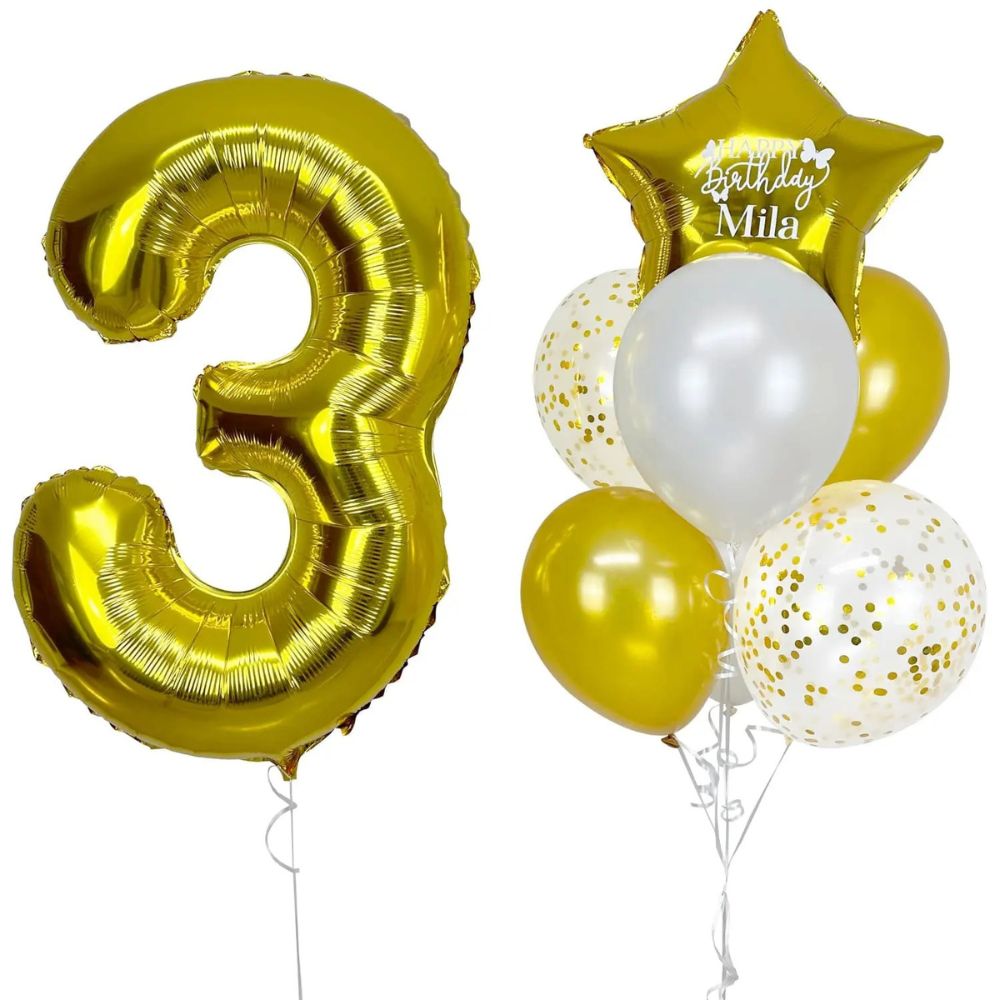 Personalized Helium Bunch with Numbers
