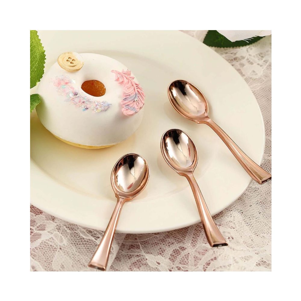 Rosegold Spoon Pack of 25 Pcs Disposable