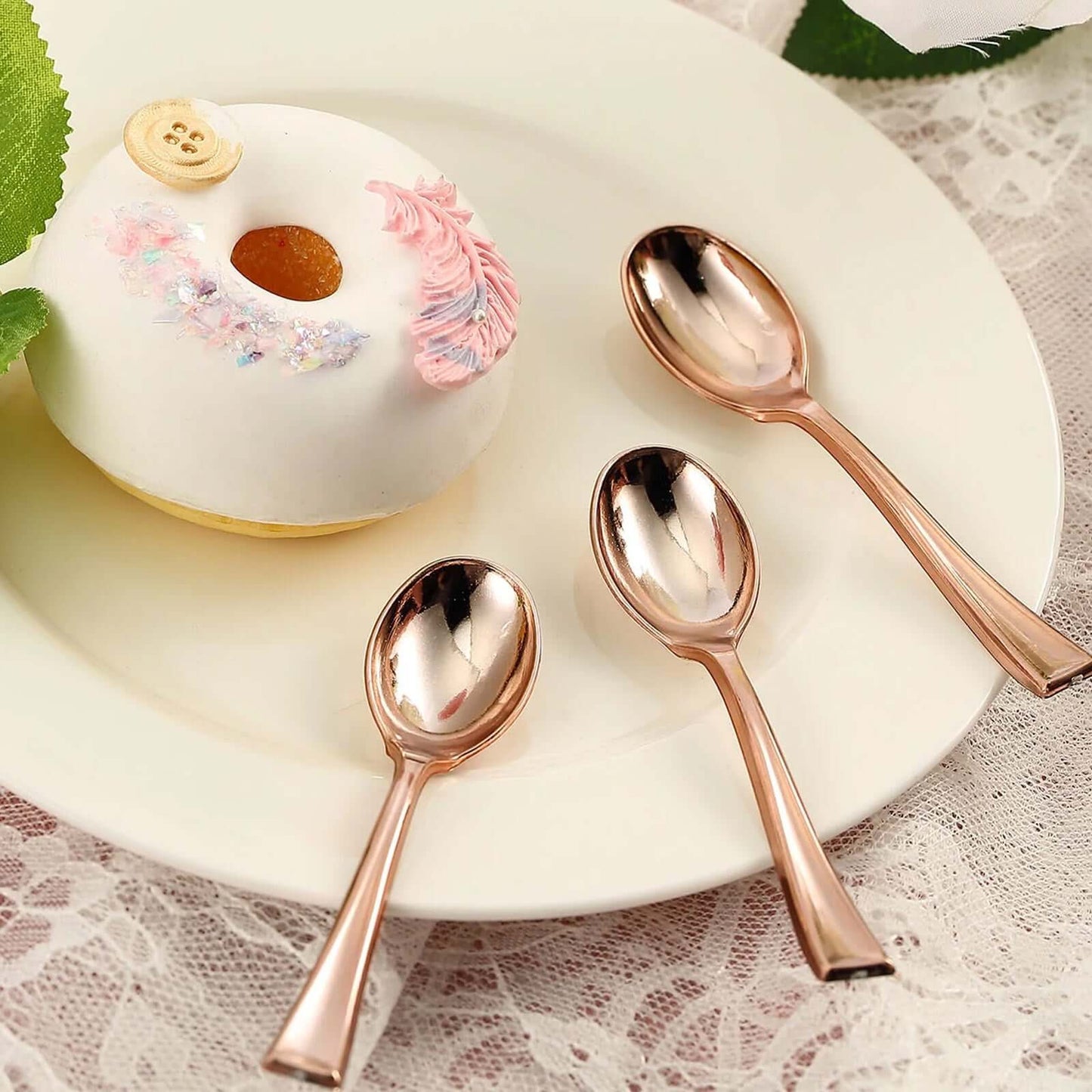 Rosegold Spoon Pack of 25 Pcs Disposable
