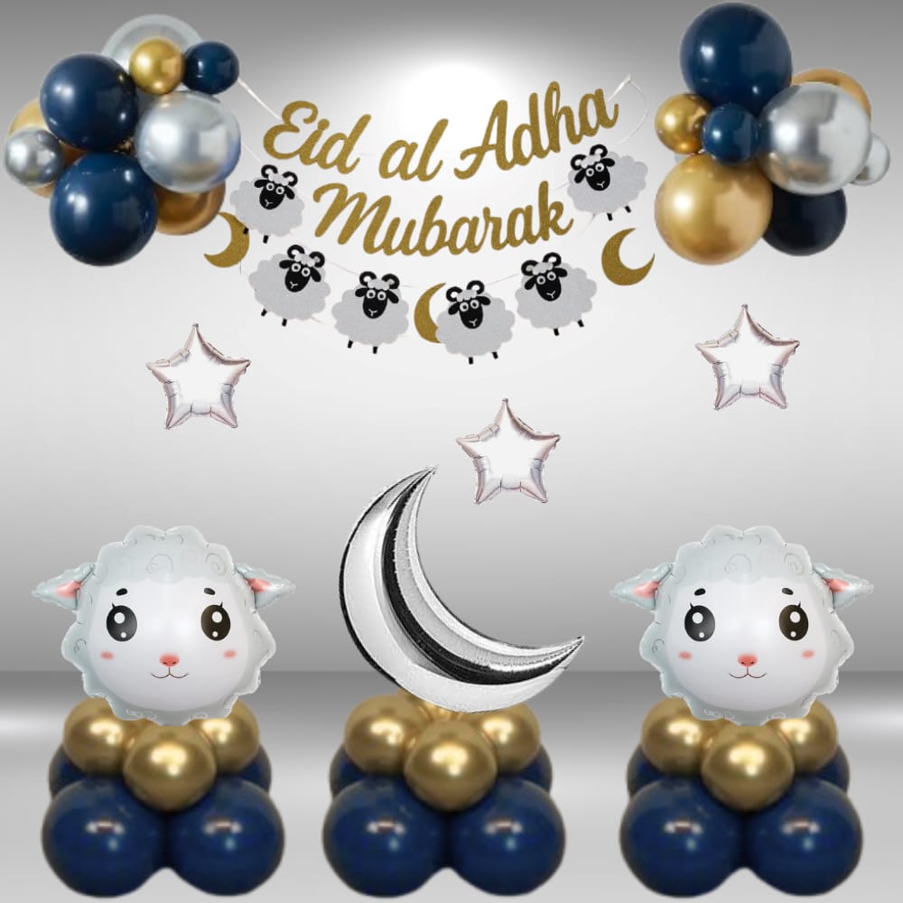 Navy blue eid balloon decoration air filled