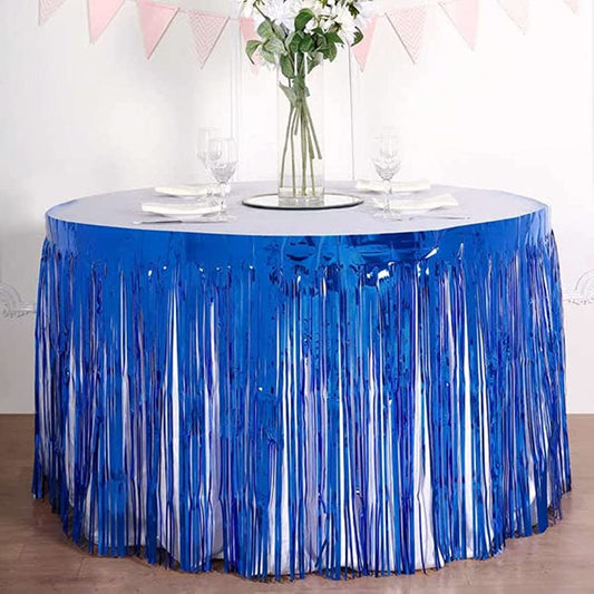 blue foil Table skirts