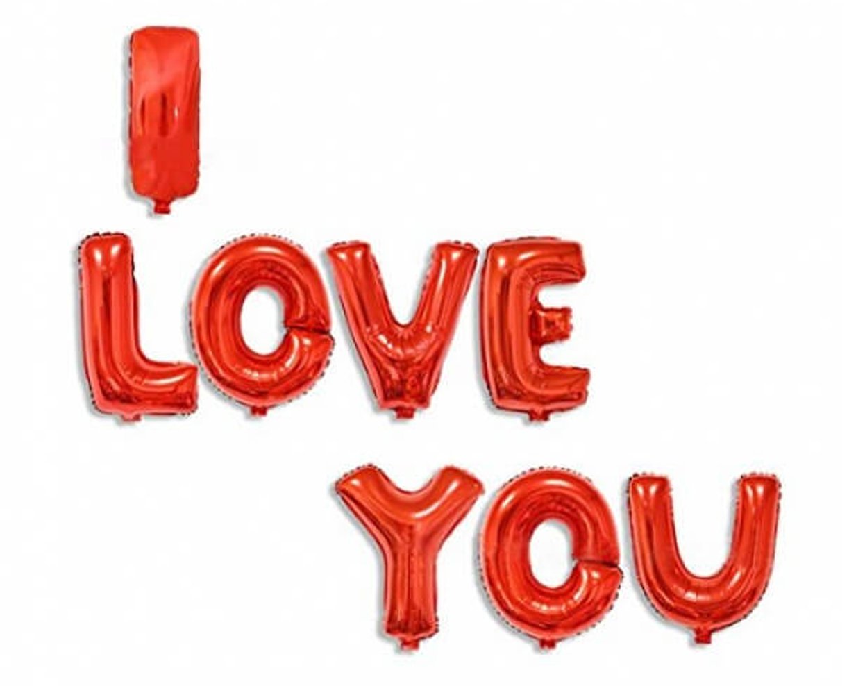 I love you red foil balloon - non inflated