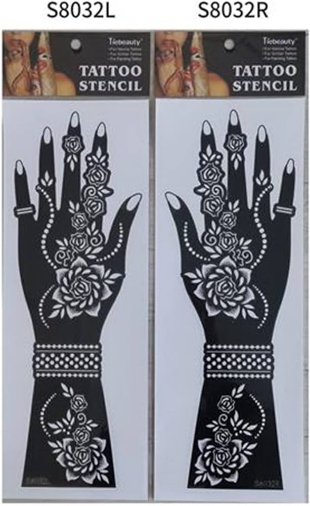 1 pair of henna stencils - A4