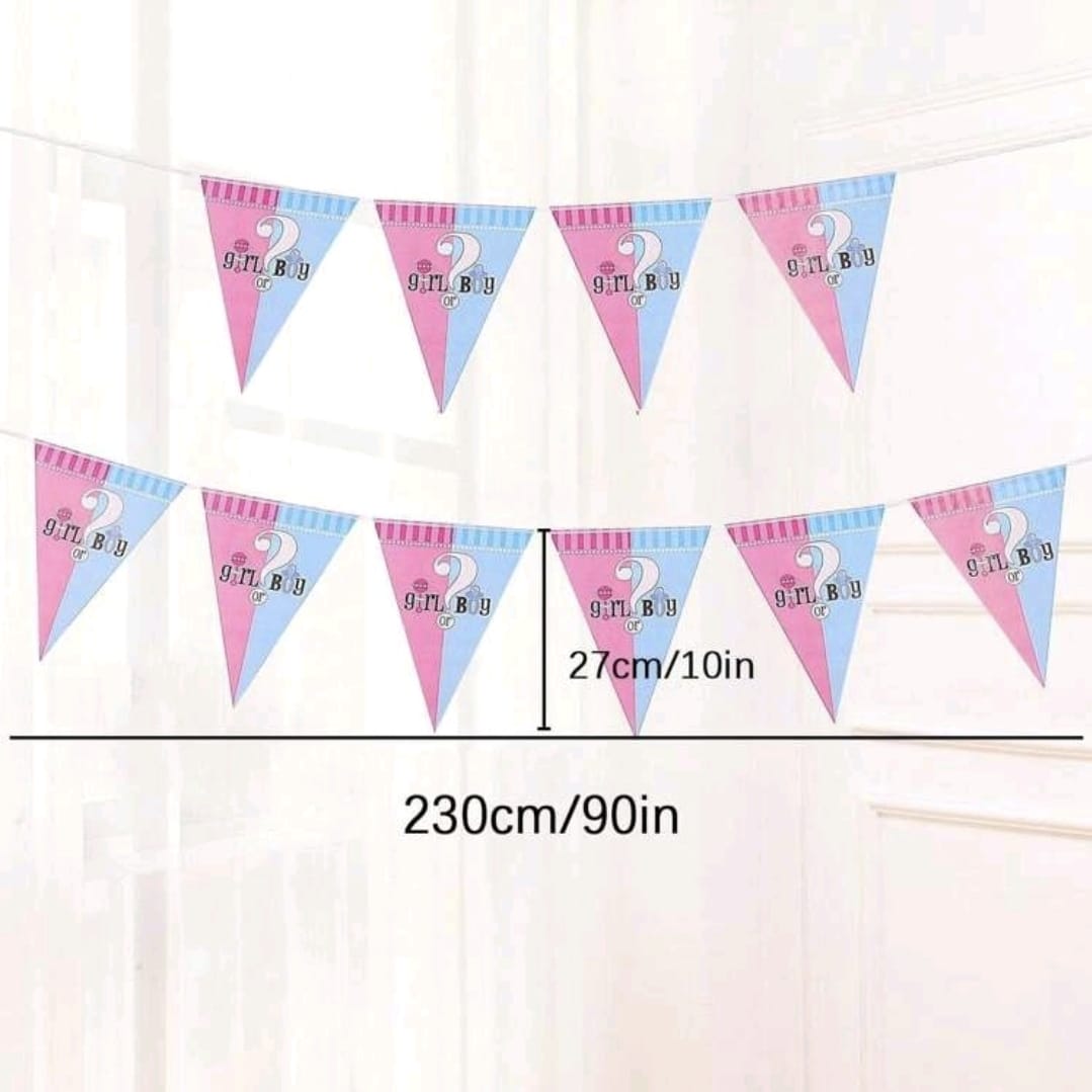 Boy or Girl gender reveal banner 1 set