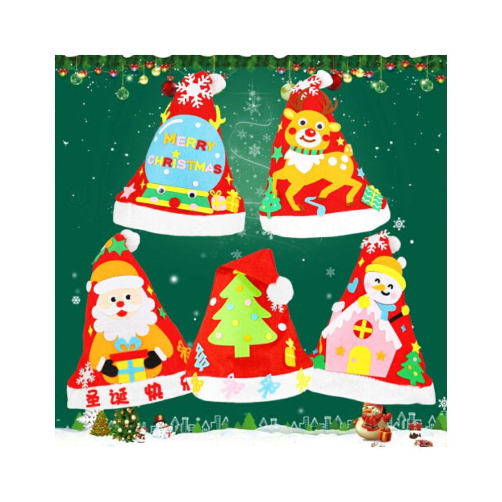 Santa Claus Diy Kid Christmas Hat - assorted 1pc