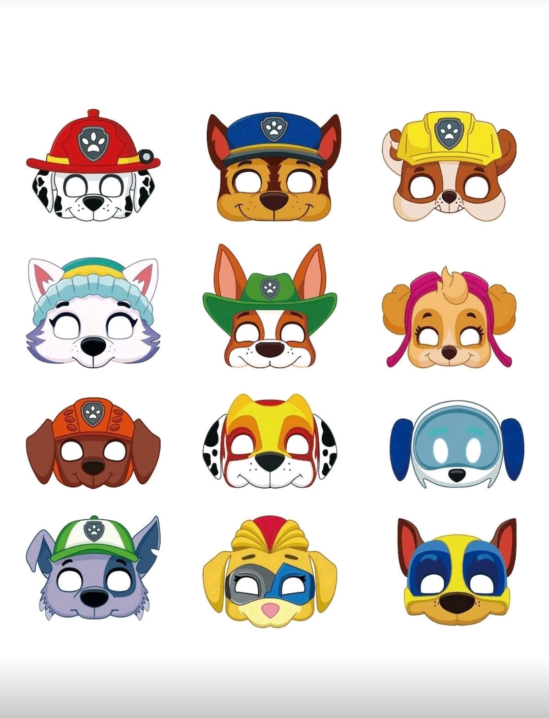 Paw Patrol 12 Pcs Theme Party Half-Face Mask