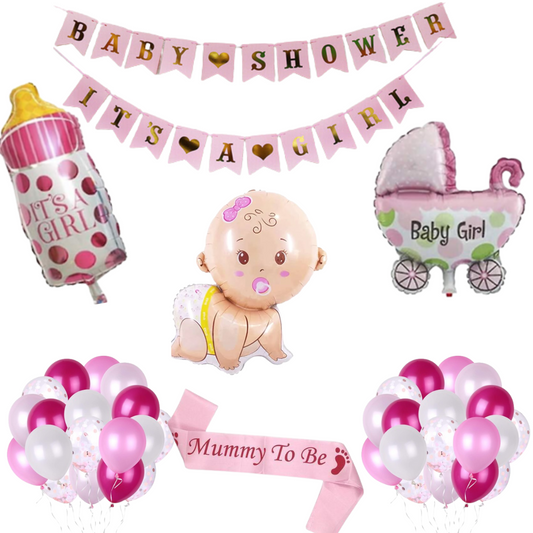 its a girl baby shower set