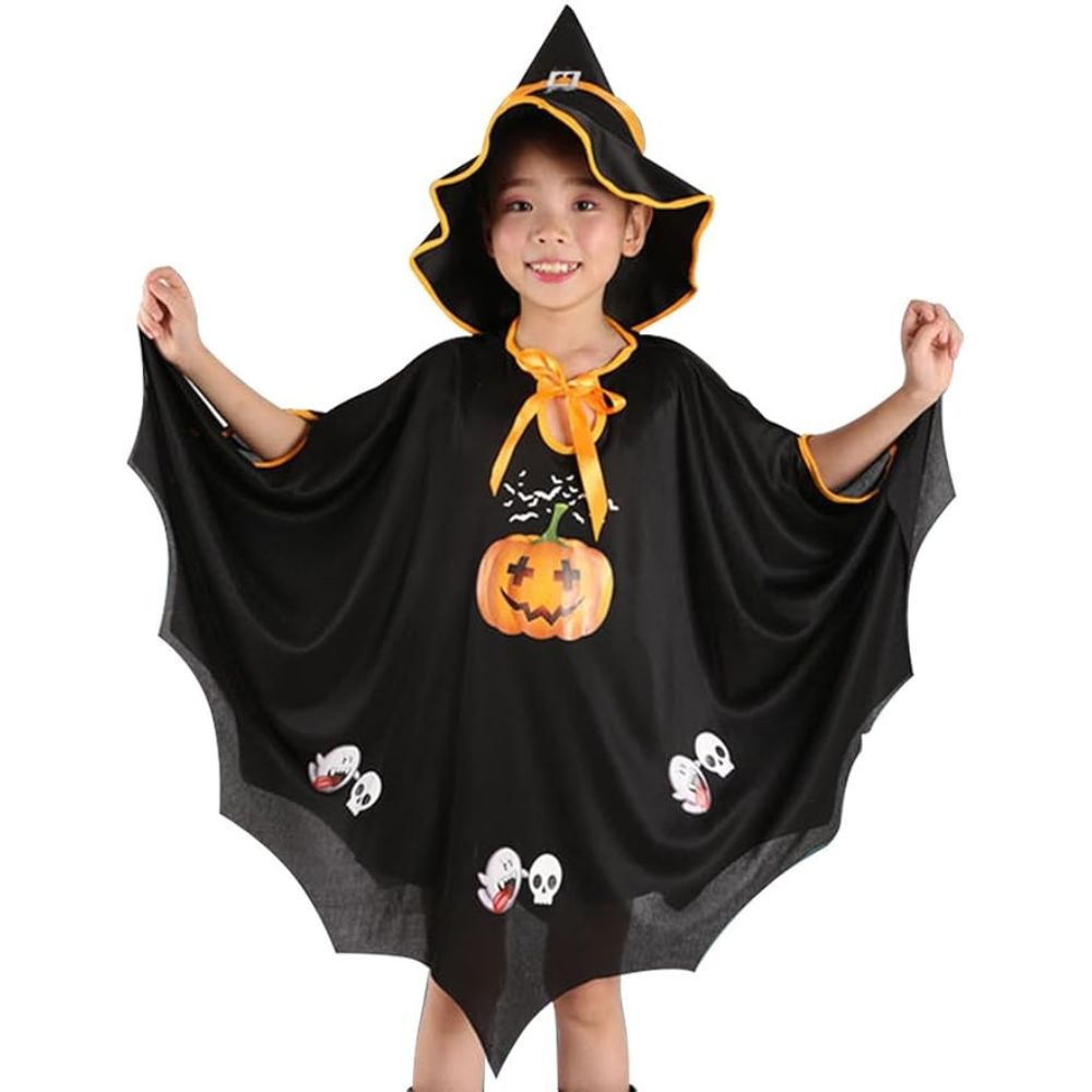 Kids Cloak Witch Costumes with Hat Capes, Cloak for Boys Girls