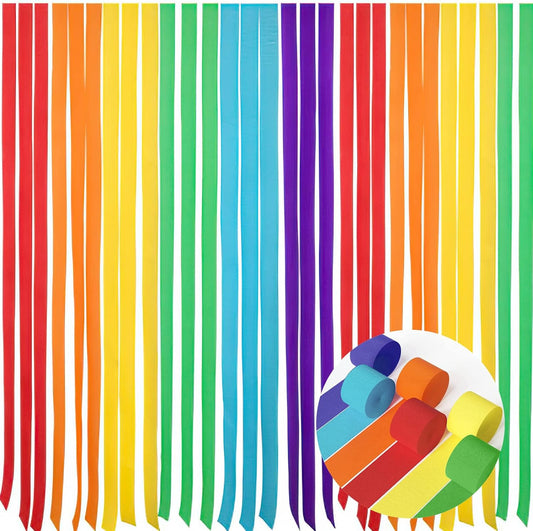 Rainbow colorful crepe paper streamers